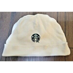 EUC Authentic Starbucks Infant Baby Beanie Hat Cream & Green